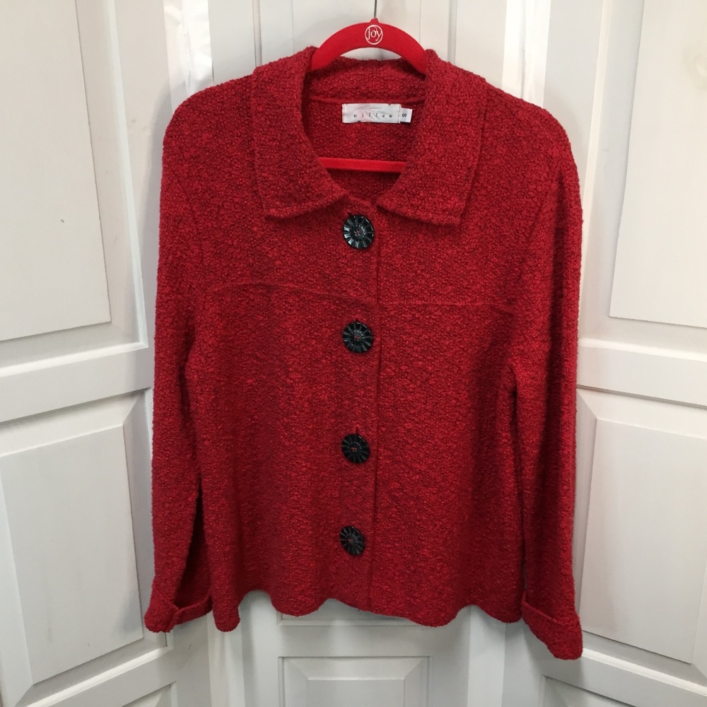 Willow Red Button Down Jacket/ Coat - image 1